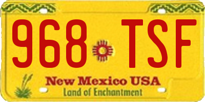 NM license plate 968TSF