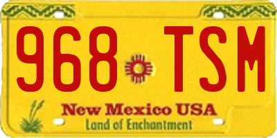 NM license plate 968TSM