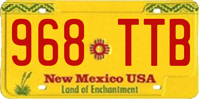 NM license plate 968TTB