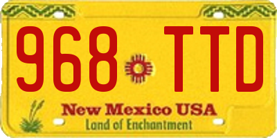 NM license plate 968TTD