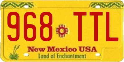 NM license plate 968TTL