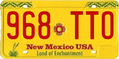 NM license plate 968TTO