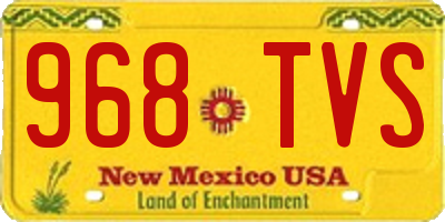 NM license plate 968TVS