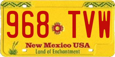 NM license plate 968TVW