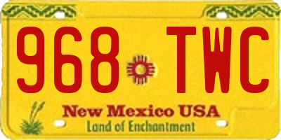 NM license plate 968TWC