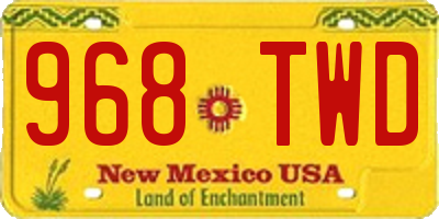 NM license plate 968TWD