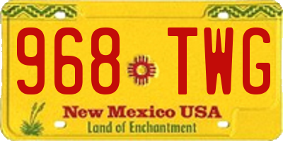 NM license plate 968TWG