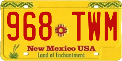 NM license plate 968TWM