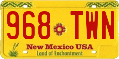 NM license plate 968TWN