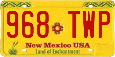 NM license plate 968TWP