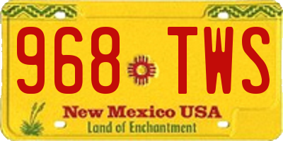 NM license plate 968TWS