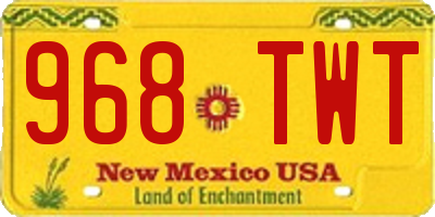 NM license plate 968TWT