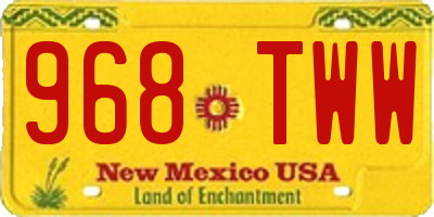 NM license plate 968TWW