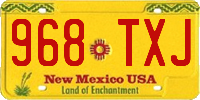 NM license plate 968TXJ