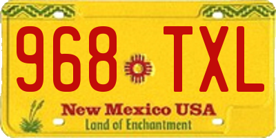 NM license plate 968TXL