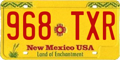 NM license plate 968TXR
