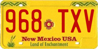 NM license plate 968TXV