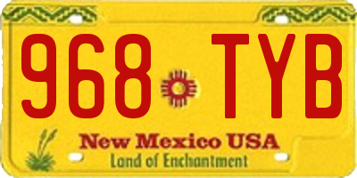 NM license plate 968TYB