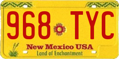 NM license plate 968TYC