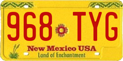 NM license plate 968TYG