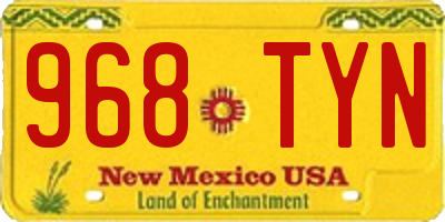 NM license plate 968TYN