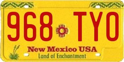 NM license plate 968TYO