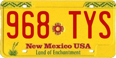 NM license plate 968TYS