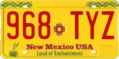 NM license plate 968TYZ