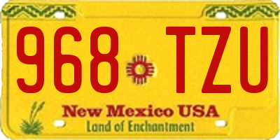 NM license plate 968TZU