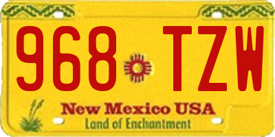 NM license plate 968TZW