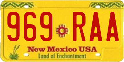 NM license plate 969RAA