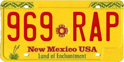 NM license plate 969RAP
