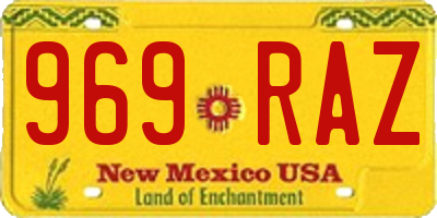 NM license plate 969RAZ