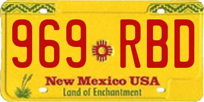NM license plate 969RBD
