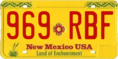 NM license plate 969RBF