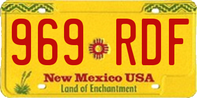 NM license plate 969RDF