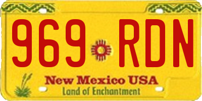 NM license plate 969RDN