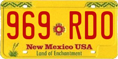 NM license plate 969RDO