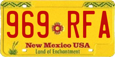 NM license plate 969RFA