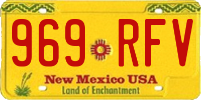 NM license plate 969RFV