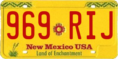 NM license plate 969RIJ