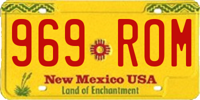 NM license plate 969ROM