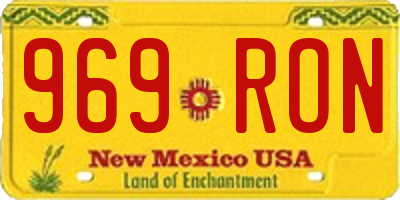 NM license plate 969RON