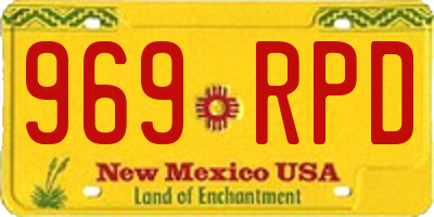 NM license plate 969RPD