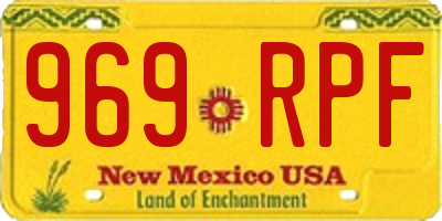 NM license plate 969RPF
