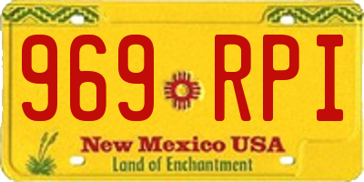 NM license plate 969RPI