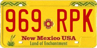 NM license plate 969RPK