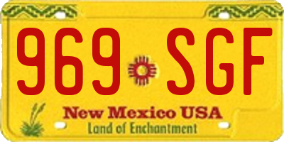 NM license plate 969SGF