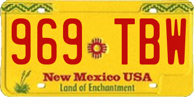 NM license plate 969TBW