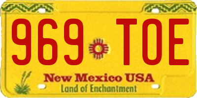 NM license plate 969TOE